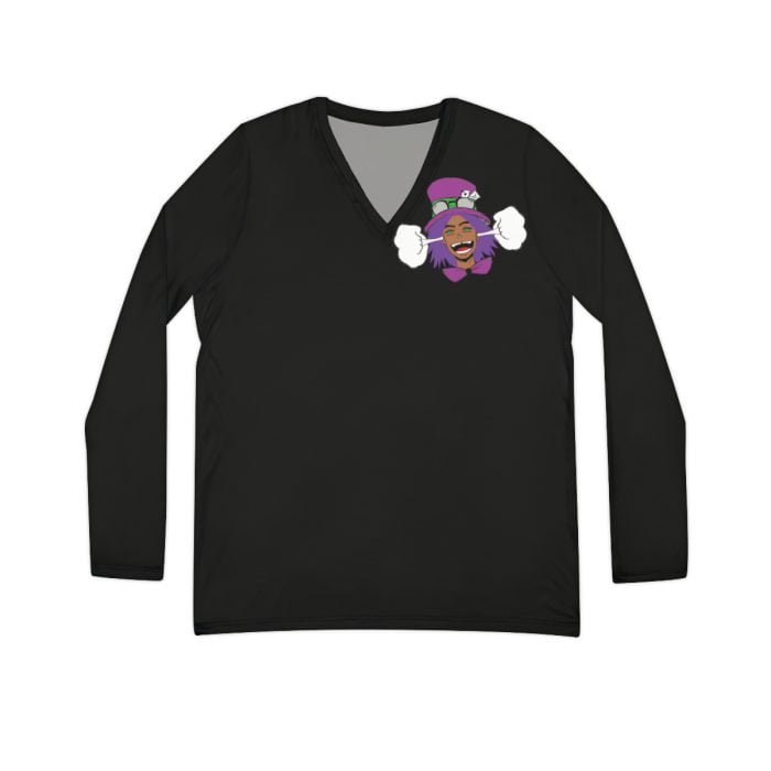 Women's Long Sleeve V-neck Shirt - Image 2