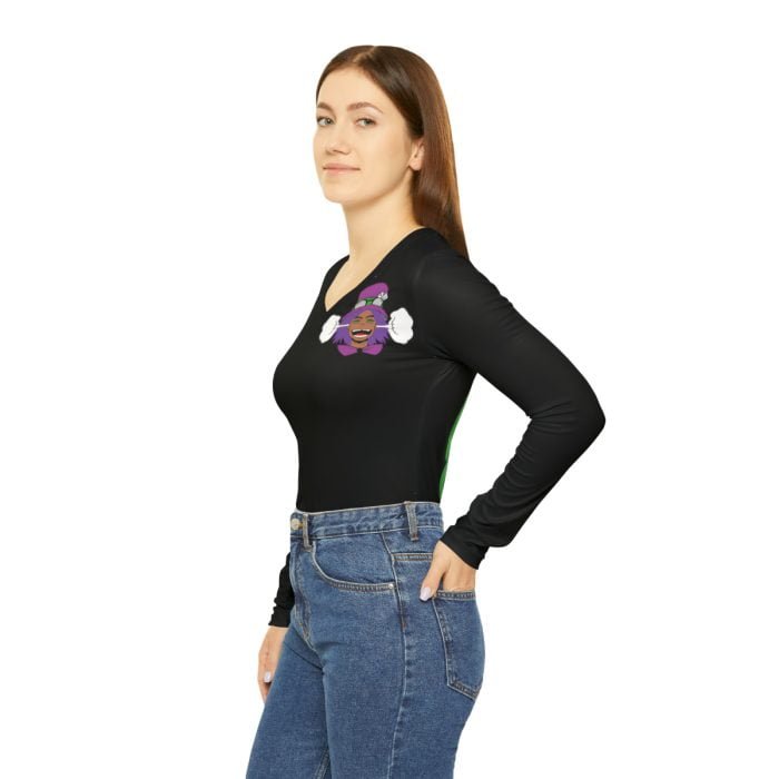 Women's Long Sleeve V-neck Shirt - Image 5