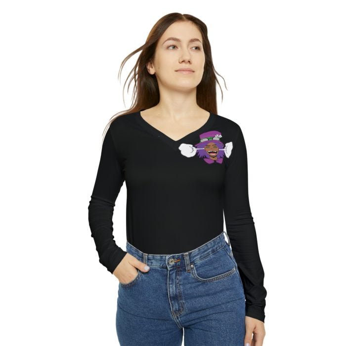 Women's Long Sleeve V-neck Shirt - Image 7